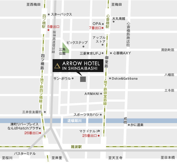 アローホテルイン心斎橋 地図